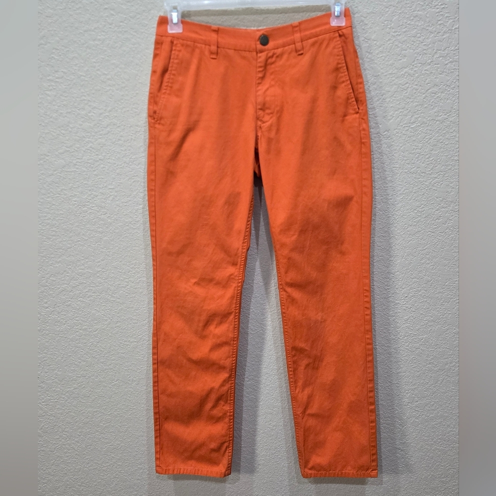 Bonobos Bright Orange Washed Chinos Straight Fit Womens W28 32L